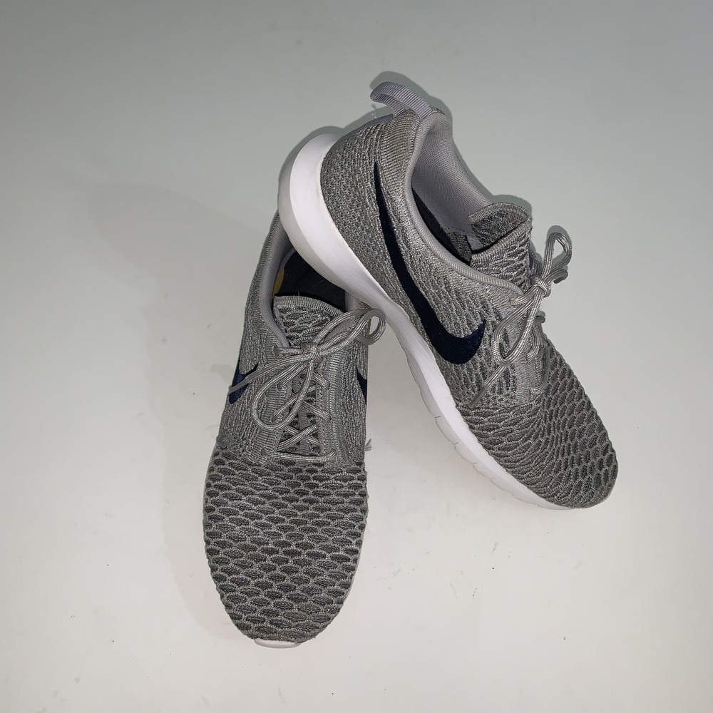 Nike Flyknit Roche Run Sneakers Mens 10 Gray Mesh Athletic Lightweight